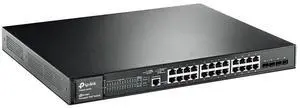 TP-Link 24 Port Gigabit PoE Switch; 24 PoE+ Ports @384W, w/4 SFP slots; L2 Managed; Limited Lifetime Protection; Support L2/L3/L4 QoS, IGMP and LAG; IPv6 and Static Routing (T2600G-28MPS)