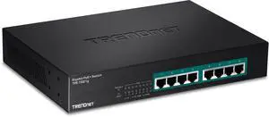 TRENDnet 8-Port Gigabit GREENnet PoE+ Switch, TPE-TG81g, 8 x Gigabit PoE+ Ports, Rack Mountable, Up to 30 W Per Port with 110 W Total Power Budget, Ethernet Network Switch, Metal, Lifetime Protection