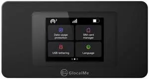 GlocalMe DuoTurbo 4G LTE Portable WiFi Hotspot for Travel in 200+ Countries, Mobile Hotspot Device with Global 1.1GB Data 30Days, SIMFREE and Dual Modem, 10 Devices Connected(Black)