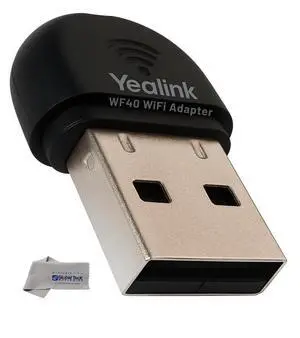 Yealink WF40 USB Wi-Fi Dongle Adapter for Desk Phones - Compatible Phone Models - T27G, T29G, T46G, T48G, T41S, T42S, T46S, T48S, T52S, T54S, T42U, T43U, T46U, T48U, Global Teck Microfiber Cloth