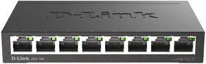 D-Link DGS 108 8 Port Gigabit Ethernet Switch Unmanaged, Plug & Play Network Splitter Silent Fanless Metal Desktop/Wall Mount QoS, IEEE802.3az Energy Saving Limited Lifetime Protection