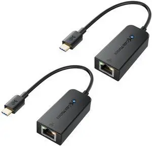 Cable Matters 2-Pack Plug & Play USB C to Ethernet Adapter with PXE, MAC Address Clone (Thunderbolt to Ethernet Adapter, Gigabit Ethernet to USB C) in Black -Compatible with MacBook Pro, XPS, Surface
