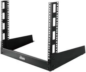 Tecmojo 2 Post 8U Desktop Server Rack Small Open Frame Rack for 19in AV/Data/Audio/Studio Equipment Free Standing Home/Office Rack,Square Hole