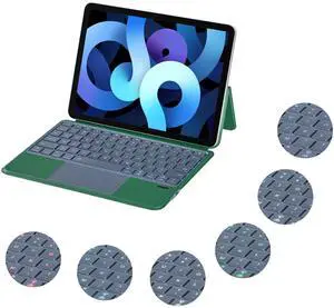 QUARK Keyboard Case for iPad Pro 11-inch (4th, 3rd, 2nd, 1st Gen), 7-Color Backlit, Bluetooth Magnetic Keyboard Cover for 10.9-inch iPad Air 5th/4th Generation with TrackPad, Green