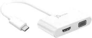 j5create USB-C to HDMI/VGA Adapter - Support 4K60Hz HDMI or 1080p VGA, Mirror and Extended Mode - Compatible with iPad Pro, MacBook, Surface Laptop and Thunderbolt 3/4 (JCA174)