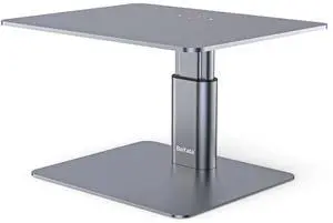 BoYata Monitor Stand, Adjustable Monitor Riser Metal Computer Stand Compatible with TV, PC, Laptop, Computer, iMac, and All Screen Display-Space Grey