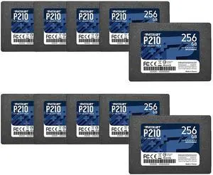 Patriot Memory P210 SATA 3 256GB SSD 2.5 Inch Internal Solid State Drive 10 Pack, Lot of 10 - P210S256G2510