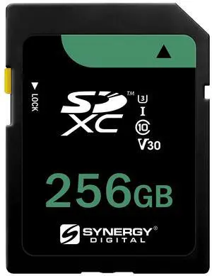 Synergy Digital 256GB, SDXC UHS-I Memory Card - Class 10, U3, 100MB/s, 300 Series