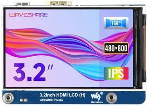 waveshare 3.2inch HDMI IPS LCD Display Compatible with Raspberry Pi 4B/3B+/3A+/2B/B+/A+/Zero/Zero W/WH/Zero 2W CM3+/4 Series Boards 480×800 Resolution No Touch Supports Jerson Nano/Windows