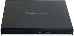 Verbatim External Slimline CD DVD Blu-Ray Writer USB 3.2 Gen 1 Drive M-Disc Ready Compatible with Windows 8/10/11 Mac OS X 10.6 or higher Blu-ray Burner with free 25GB Blu-ray disc