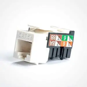 Vertical Cable Cat5E Keystone Jack 25 Pack White (White)