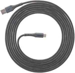 Ventev  Alloy USB A to USB C Cable 10FT for iPhone 16/16 Pro, iPhone 15, MacBook, iPad Pro, iPad Air, Pixel 9, Samsung S25 | Braided Lightning Cable, USB C High Speed Data Transfer Cable - Steel