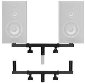 2 Pcs Dual Speaker Pole Mount Heavy Duty Single Fork Bracket Adjustable Width 15.7" - 22.8" Speaker Mounting Stand Bar Adapter for DJ Speaker