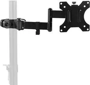 AMER Universal Full Motion Pole Mount Monitor Arm with Removable 75mm and 100mm VESA Plate, Fits 17 to 32 inch Screens, Black, PM111