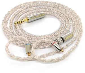 mfreeo Premium IEM Upgrade Cable, MMCX/2-Pin 0.78mm Earphone Cord, 8-Core Braided Hi-Fi Replacement Extension, Balanced Audiophile Audio Cable (1.2M, 4.4mm to mmcx)