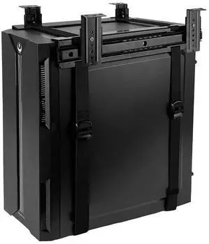 FEYRUN Under Desk Slide Out PC Mount with Anti-Scratch Sponge, Adjustable CPU Holder Bracket for Computer Tower (Black (Slide Access))