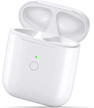 Upqiany Charging Case Replacement for Airpods 1st & 2nd Generation, Wireless Charger Case Only, with Blue-Tooth Pairing Sync Button, 450 mAh Built-in Battery, White