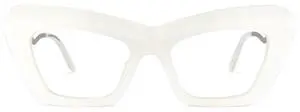 Zeelool Women's Retro Acetate Thick Cat Eye Blue Light Blocking Glasses with Anti-Reflective Coating Carnelian ZWA716339-04 White