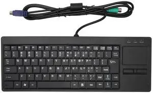 Wired Keyboard with Trackpad, Mini Industrial Keyboard Touchpad Combo with X Scissor Foot, Portable Compact Touch Keyboard for Industry Control, Plug and Play (PS2 Interface
