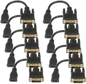 Anbear Bi-Directional HDMI Female to DVI-D(24+1) Male Adapter, 1080P DVI to HDMI Conveter (10, Black)