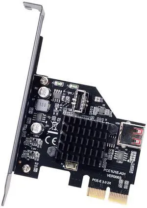 CY Card USB 3.1 10Gbps Front Panel Type-E Socket & USB 2.0 480Mbps to PCI-E Express Adapter for Motherboard