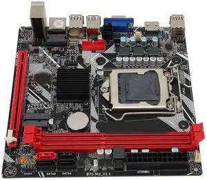 Zyyini Computer Motherboard, B75 MS LGA 1155 ITX Gaming Motherboard for Celeron, i3 i5, DDR3 16GB, NVME M.2, M.2, SATA3.0, VGA, PCI E 16X, USB3.0, USB2.0