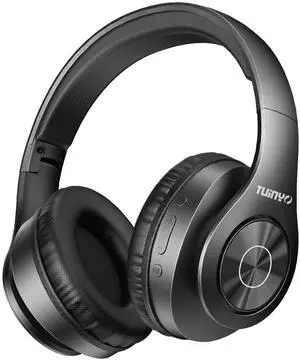 TUINYO Wireless Headphones Over Ear, Bluetooth Headphones with Microphone, Foldable Stereo Wireless Headsetfor Travel Work TV PC Cellphone-Black