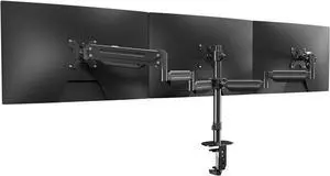 suptek Triple Monitor Mount for Most 17 to 32 inch Screens,Gas Springs Adjustment Triple Monitor Desk Mount Stand with Clamp & Grommet Kit,Black(MD8003)
