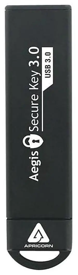 Apricorn Aegis Secure Key 16GB USB 3.0 Type A Flash Drive, Black (ASK3-16GB)