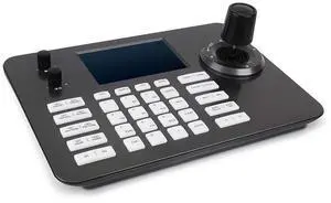Hsility PTZ Controller Camera Controller POE Network 4D Joystick Decoding Keyboard Indoor with 5 Inch LCD Screen, 480p