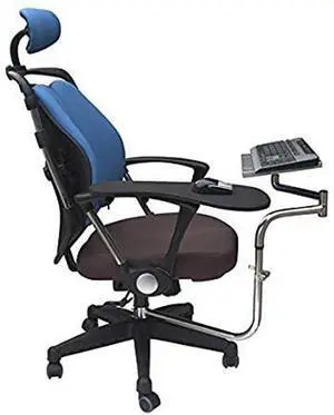 sunter98 OK010 Ergonomic Laptop/Keyboard/Mouse Stand-Mount for Workstation/Video Gaming/etc (can be Installed to Your Chair Column or Any Round bar with max 1.96 inch Diagonal Thickness (Black)