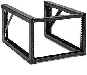 NavePoint 6U Open Frame Wall Mount Server Rack for 19" Networking IT Equipment & A/V Gear, 24.81" Depth, 132 lbs Weight Capacity, 12-24 Threaded