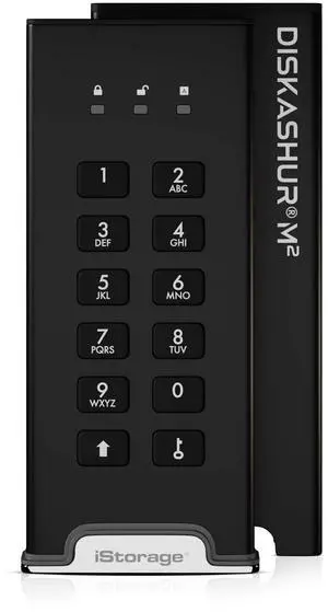 iStorage diskAshur M2 240GB | PIN authenticated, Hardware encrypted USB 3.2 Portable SSD | Ultra-Fast | FIPS Compliant | Rugged & Portable