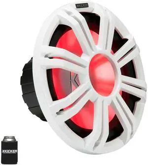Kicker KMF124 12" Marine Subwoofer with LED White Grill 4 Ohm for Free Air Applications
