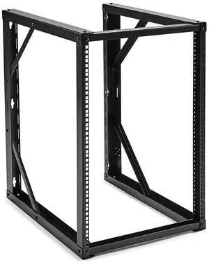 NavePoint 15U Open Frame Wall Mount Server Rack for 19" Networking IT Equipment & A/V Gear, 24.81" Depth, 330 lbs Weight Capacity, 12-24 Threaded