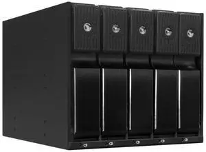 Kingwin Hard Drive Enclosure for Computer PC Case Internal 5 Bay Hot Swap for 3.5 HDD SSD, SATA Backplane Aluminum Trayless Mobile Rack, Support SATA I/II/III & SAS I/II 6 Gbps Performance