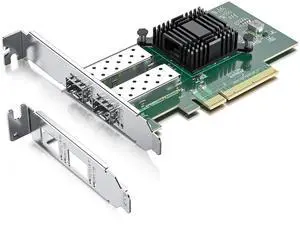 H!Fiber 10Gb SFP+ PCI-E Network Card NIC, with Intel 82599ES Chip, Dual SFP+ Ports, Compare to Intel X520-DA2 (E10G42BTDA), PCIe X8, Ethernet LAN Network Adapter Support Windows/Linux/VMware