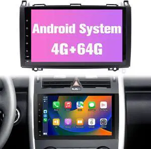 Radio for W639: 64G Double Din Car Stereo with Bluetooth AM FM Wireless Carplay Auto for Mercedes Benz W169 2004-2012, 9" Touch Screen Android System Head Unit Play with Backup Camera FMAM for Apple