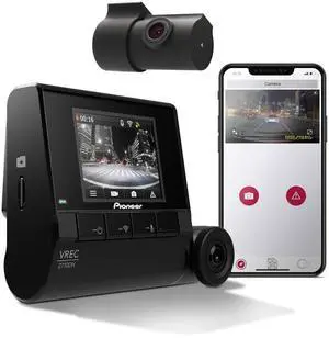 Pioneer VREC-Z710DH - High-Definition Dash Cam, 4K Ultra HD Recording, Dual-Channel, GPS Tracking, Wi-Fi Connectivity, and Advanced Driver Assistance Systems