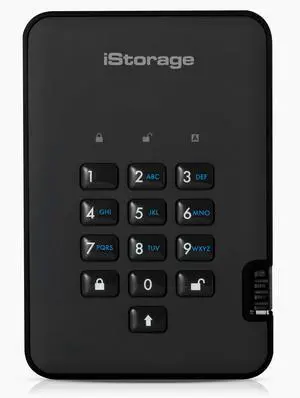 iStorage diskAshur2 HDD 500 GB | Secure Portable Hard Drive | Password Protected | Dust/Water-Resistant | Hardware Encryption