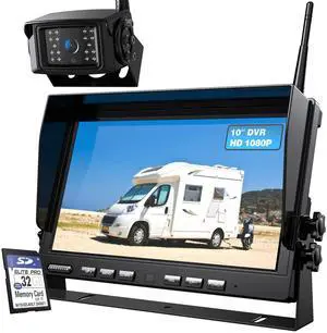 ZEROXCLUB 10'' 1080P Wireless Backup Camera+7''  Digital Wireless Rear View System Bundle (BW101+B701)