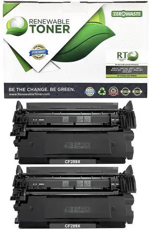 Renewable Toner USA Remanufactured High Yield Toner Cartridge Replacement for HP 89X CF289X Laser Printers M507 M528 MFP (Pack of 2 with Bypass Chip)