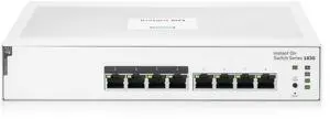 HPE Networking Instant On Switch Series 1830 8-Port Gb Smart-Managed Layer 2 Ethernet Switch with PoE | 8X 1G | 4X CL4 PoE (65W) | Fan-Less | US Cord (JL811A#ABA)