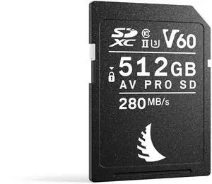 Angelbird AV PRO SD V60 512 GB - SDXC UHS-II Memory Card - up to 6K - for High-Res Photography, Continuous Shooting, and Light Video Production