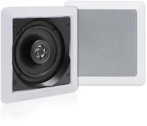 Herdio 5.25 Inch Passive Ceiling Speakers Pair, 160W 2-Way in Wall Speaker, Square Flush Mount Speakers for Home Theater, Living Room, Office