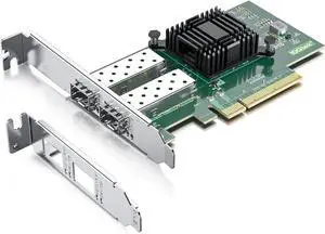 10Gtek 10Gb PCI-E NIC Network Card, Dual SFP+ Port, with Intel 82599ES Controller, PCI Express Ethernet LAN Adapter Support Windows Server/Linux/VMware, Compare to Intel X520-DA2(E10G42BTDA)