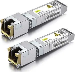 10Gtek SFP+ to RJ-45 10GBase-T Transceiver, 10Gbe Copper SFP+ to Ethernet Module for Cisco SFP-10G-T-S, Ubiquiti UniFi UF-RJ45-10G, TP-Link TL-SM5310-T, Netgear and More, up to 30m, Pack of 2