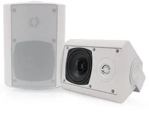 Herdio 4 Inches Passive Indoor Outdoor Speakers Waterproof Wired 200 Watt with Powerful Bass,Wall Mount Speakers for Patio Garage Covered Deck