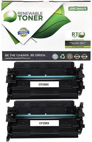 Renewable Toner USA Remanufactured High Yield Toner Cartridge Replacement for HP 58X CF258X Laser Printers M507 M528 MFP (Pack of 2 with Bypass Chip)