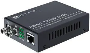 Networx® Gigabit Ethernet Fiber Media Converter - UTP to 1000Base-LX - ST Singlemode, ...